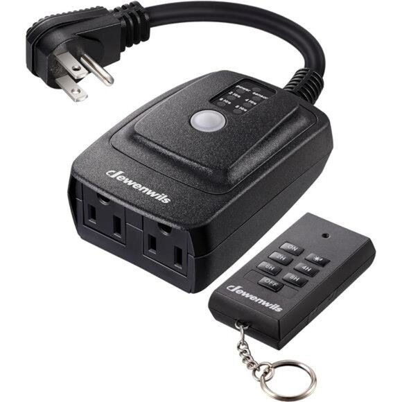 Light Sensor Timer Waterproof, Plug in Timer Switch, 100 ft Range Remote Control - Picture 1 of 7